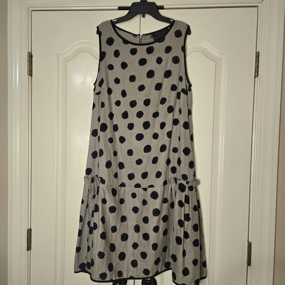 Dresses & Skirts - NY 77‎ Dress Polka Dot Sleeveless  Pockets Zipper  Size S/M Measured In Pics NWT